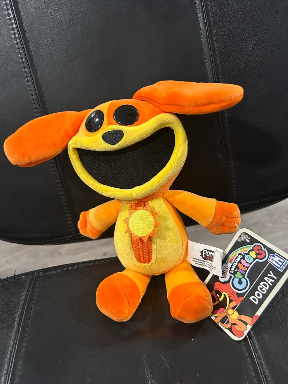 Poppy Playtime Plush Orange Dog Toy - Bright Orange Sun Design